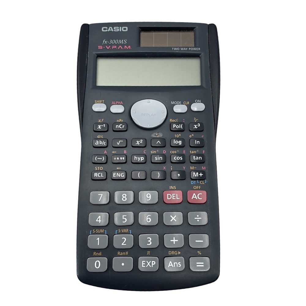Casio fx-300MS Scientific Calculator S-V.P.A.M. Two Way Power Black